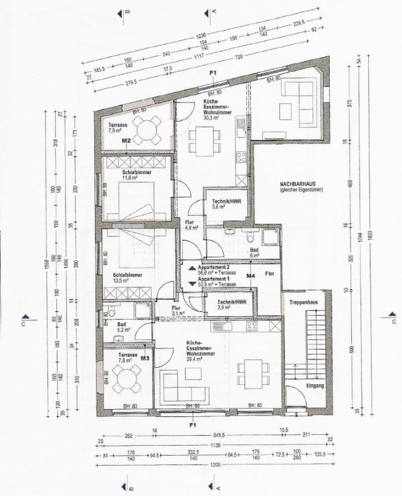 Projet de construction de deux appartements à La Calamine située à 4720 La Calamine 
